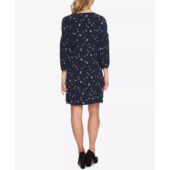 Cece Velvet Petals Women's M Floral Smocked Sleeve Shift Mini Dress - Picture 3 of 3